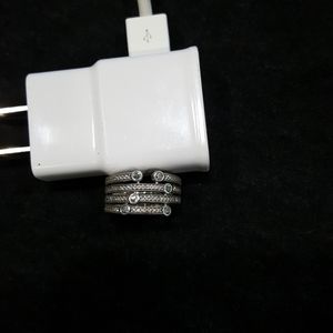 Pandora Shimmering Ocean Frosty Ring, Size 9 (60)